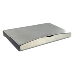 The card holder is rectangular but with a slight curve that accounts for ease when opening and closing the case