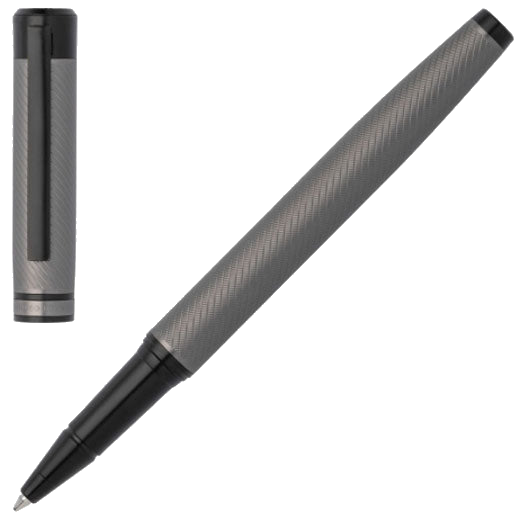 This Filament Gun Grey Rollerball Pen is designed by Hugo Boss.