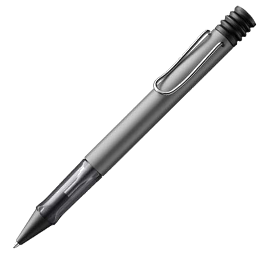 LAMY graphite ballpoint pen with transparent grip.