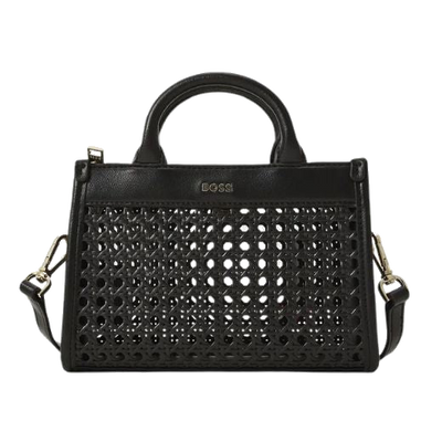 1 boss sandy black faux leather woven mini tote bag 50541759 01 001