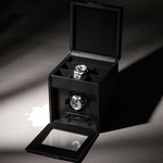 wolf powder coat axis watch winder with storage lifestyle
