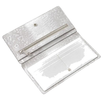 3 coin street faux lizard large bifold purse in bright white 110808