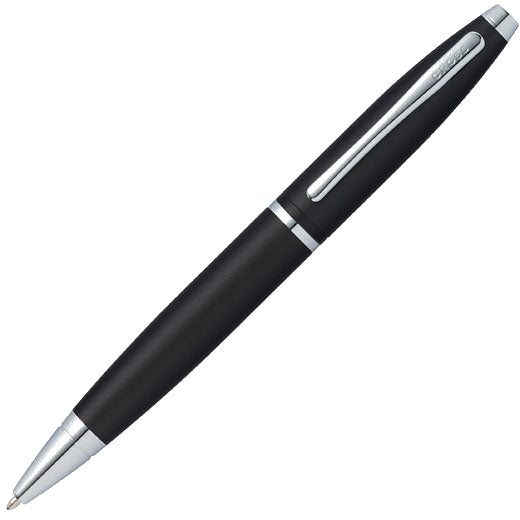 This Matt Black Lacquer Calais Ballpoint Pen was designed by Cross.