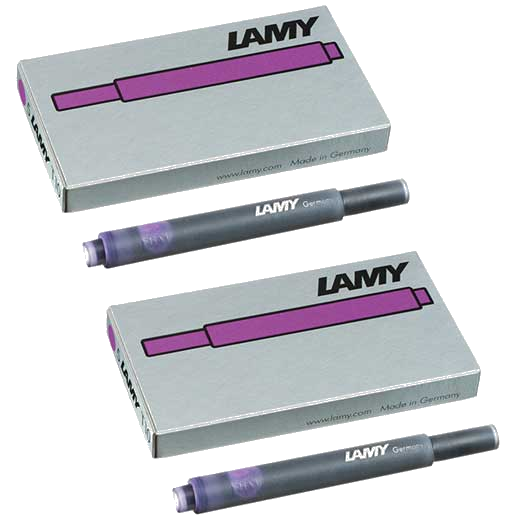 The LAMY violet pack of five ink cartridges.