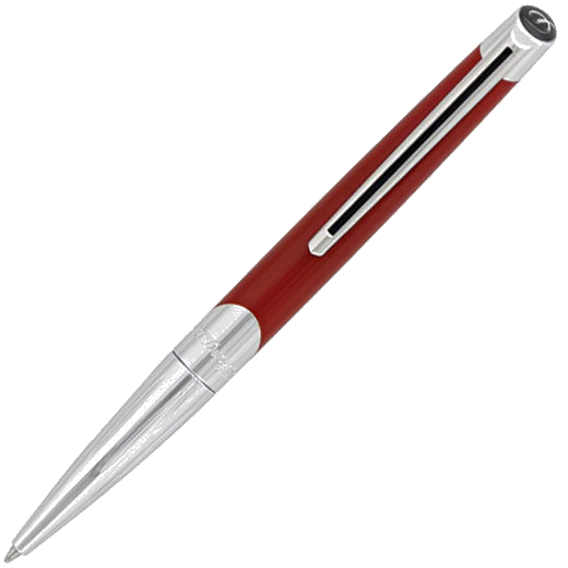 This Red & Silver Défi Millenium Ballpoint Pen is designed by S.T. Dupont Paris.