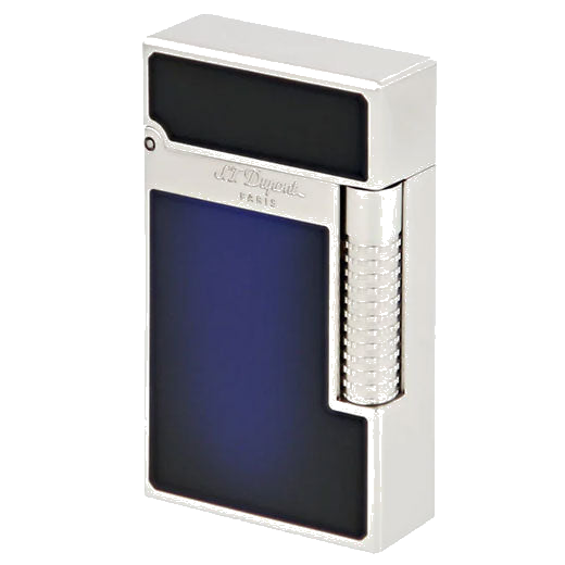 This S.T. Dupont Pairs Sunburst Blue Lacquer Le Grand Cling Lighter features a double ignition.