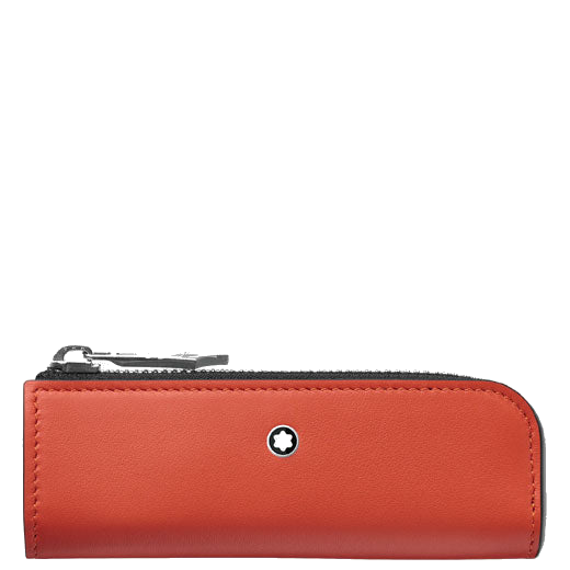 This Orange Meisterstück Selection Heritage Rouge et Noir 'Baby' 1 Pen Pouch was made by Montblanc.