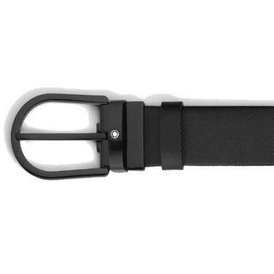 mb199088 montblanc black pvd leather belt