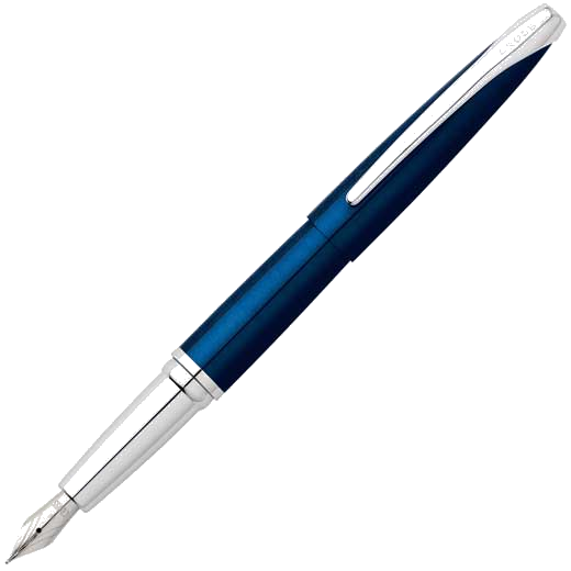 The Cross ATX Translucent Blue Lacquer with Stainless Steel Nib.