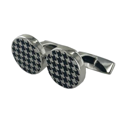 round cufflinks boss silver