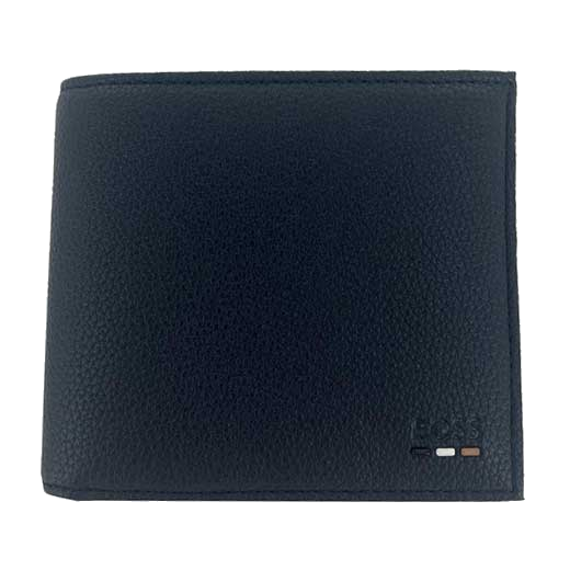 Hugo Boss Ray Leather Wallet is made with a dark blue leather and comes with the logo embossed on the front.