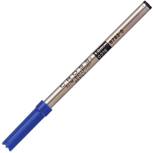 This Cross Slim Blue Ballpoint Pen Refill comes inside blister packaging.