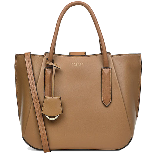 Radley's Light Brown Liverpool Street 2.0 Medium Grab Bag features a slip pocket on the back.