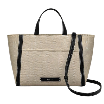 1 radley oak street canvas natural medium ziptop grab bag 111400