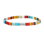 1 paul smith flat glass bead rainbow striped elastic bracelet m1a brac tflat 92 0