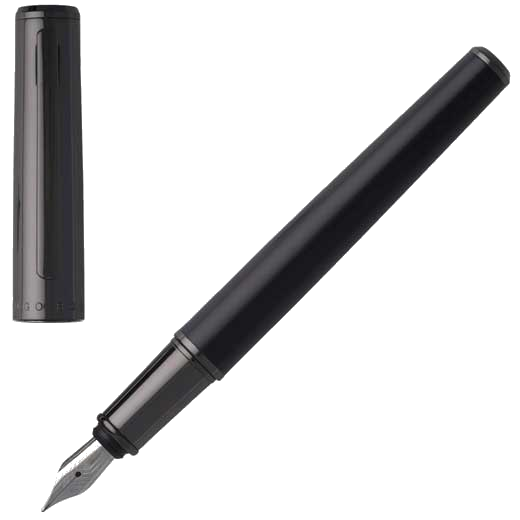 This black fountain pen has been created by hugo boss.