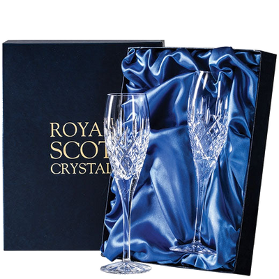 royal scot crystal 2 london champagne flutes packaging