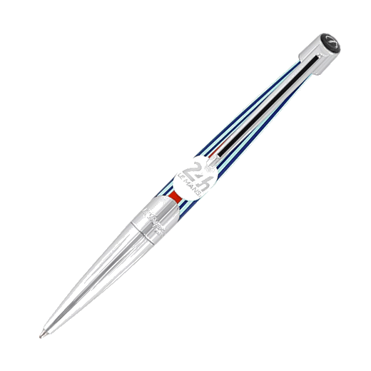 This S. T. Dupont 24 Heures du Mans Défi Millenium Ballpoint Pen features the 24hrs emblem on the barrel with the S. T. Dupont brand logo on the top.