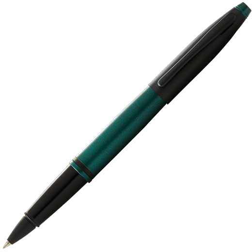 This is the Cross Matte Green & Black Lacquer Calais Rollerball Pen.