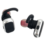 The TUMI true wireless earbuds in the kit.