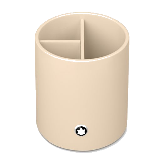This Round 3 Compartment Ivory Lacquer Pen Holder by Montblanc is great for keeping your desk organised.