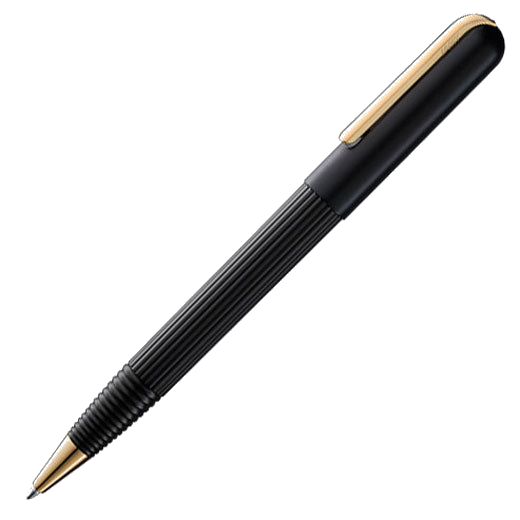 This LAMY ballpoint pen comes with a gold nib and black barrel.