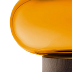 lsa oblate large amber vase with walnut base close