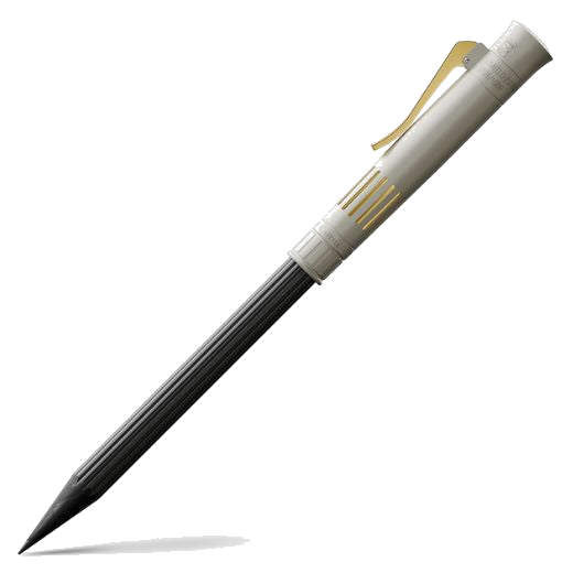 This Project Stellar Perfect Pencil Limited Edition by Graf von Faber-Castell is made with metal that has a matte silver finish with gold trims.