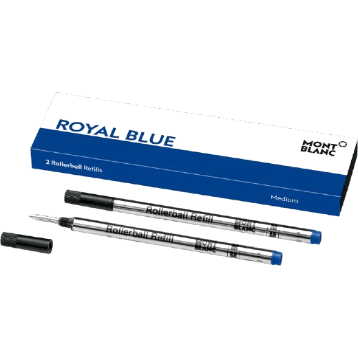 montblanc royal blue medium rollerball pen refill