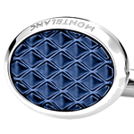 montblanc blue lacquer oval meisterstuck cufflinks close up