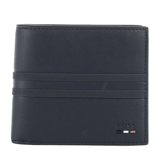 1 boss ray navy blue 4cc wallet with signature stripes 50542403 01 404