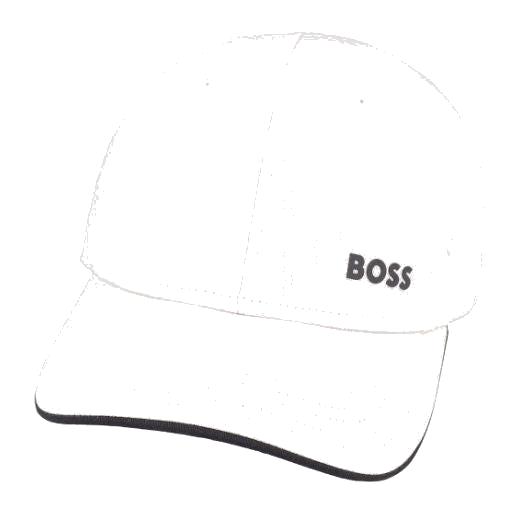 boss bold piping white cap
