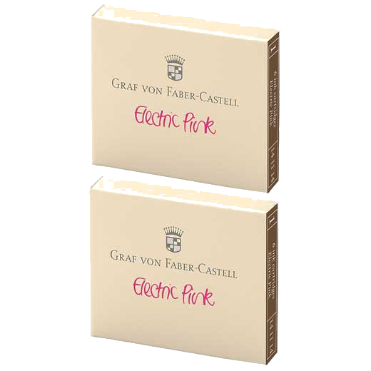 These are the Graf von Faber-Castell Electric Pink Ink Cartridges 2 x Pack of 6.