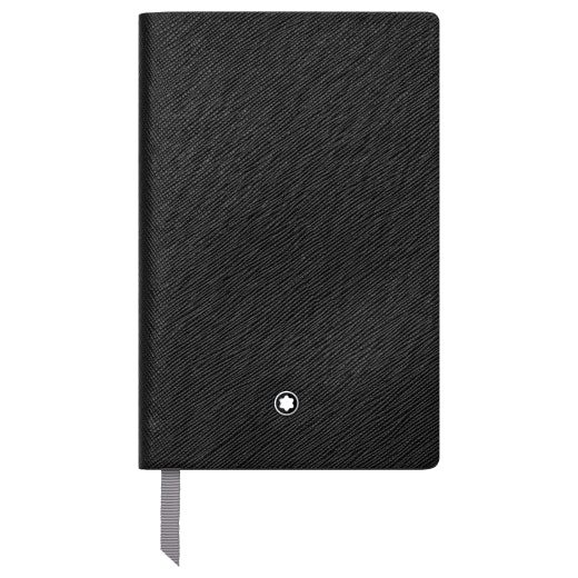 The Montblanc black leather A7 lined notebook.