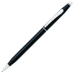1 classic century black lacquer 0.7mm mechanical pencil with chrome trim at0083 77
