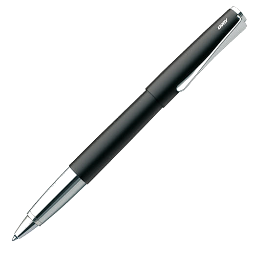 The LAMY black steel rollerball pen in the Studio collection.