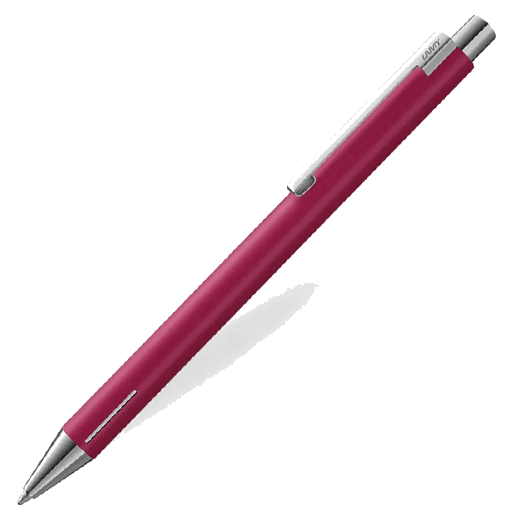 This LAMY Econ Special Edition Raspberry Ballpoint Pen has a plain matte pink barrel and contrasting polished chrome trims.