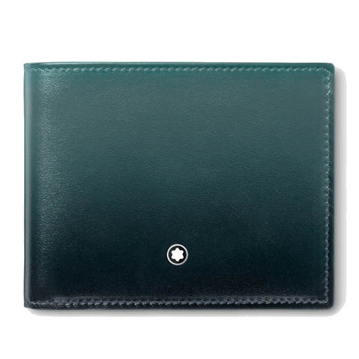 Montblanc's Meisterstück Sfumato 6CC British Green Leather Wallet has an ombre effect.