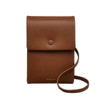 mallow street brown leather phone cross body bag