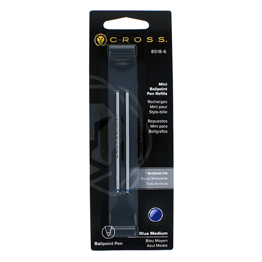 Cross Mini Ballpoint Refills in Blue with Medium Nib