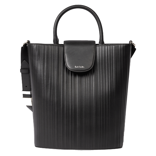 Paul Smith Shadow Stripe Brown Leather Bucket Bag