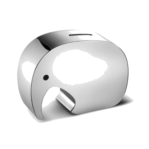 Georg Jensen's Moneyphant Matte Silver Money Box makes a lovely gift for kids as they can save their coins inside this money box that is made from stainless steel.