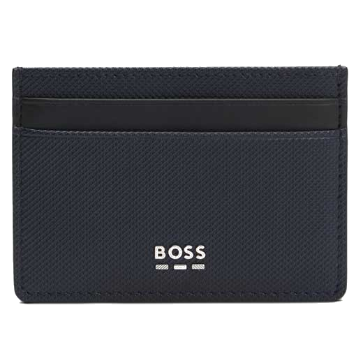 This BOSS card holder is made from a textured leather and features the brand name on the front.