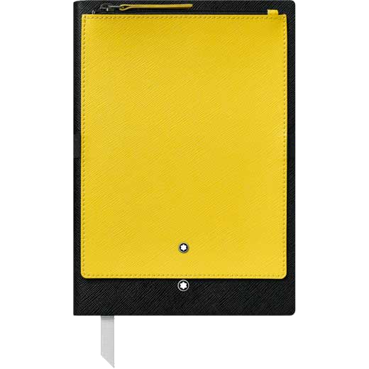 This is the Montblanc Black Fine Stationery #146 Notebook with Yellow Pocket.