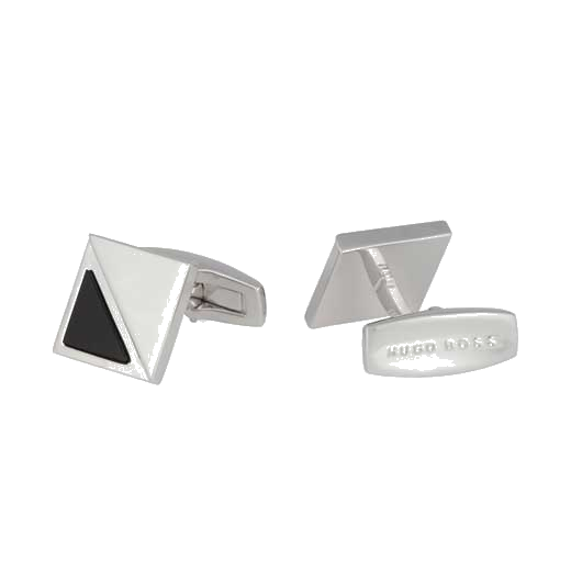 The Hugo Boss brand name has been engraved onto the back of these cufflinks.