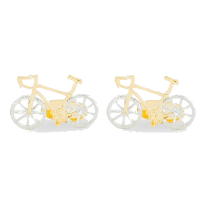 These Paul Smith Men's Gold Racing Bicycle Cufflinks have a T-bar fastening with the engraved signature for branding.