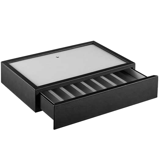 This Montblanc Black Leather Stackable Module can hold up to 8 writing instruments.