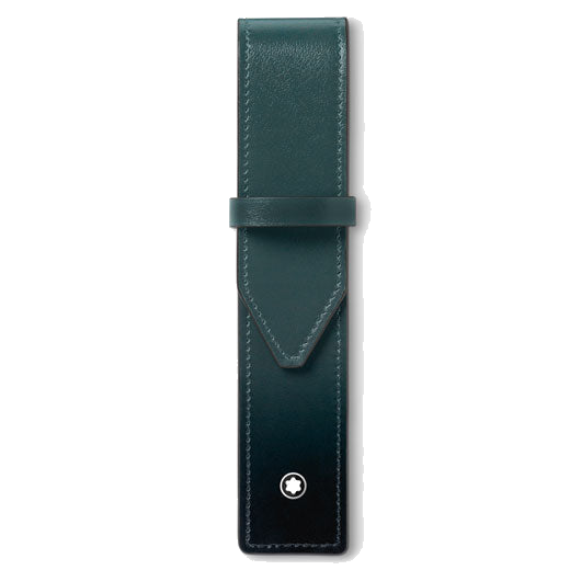 Montblanc's Meisterstück Sfumato British Green Single Pen Pouch has been crafted out of a deep-shine calfskin leather.