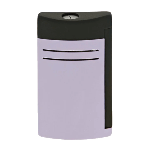 This S. T. Dupont Maxijet Matte Black & Lilac Lighter has subtle chrome accents peeking through against the matte exterior.