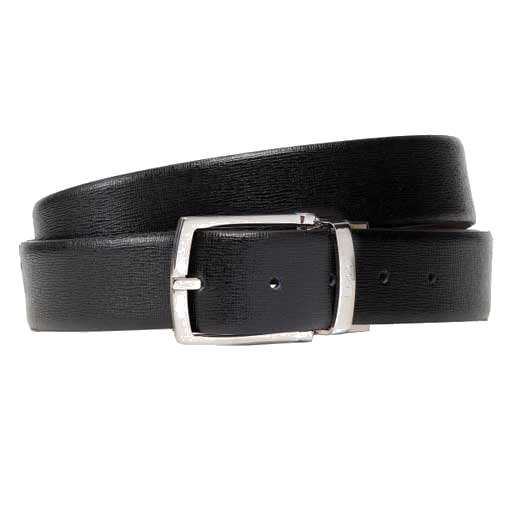 This Hugo Boss belt comes with a black textured leather strap.